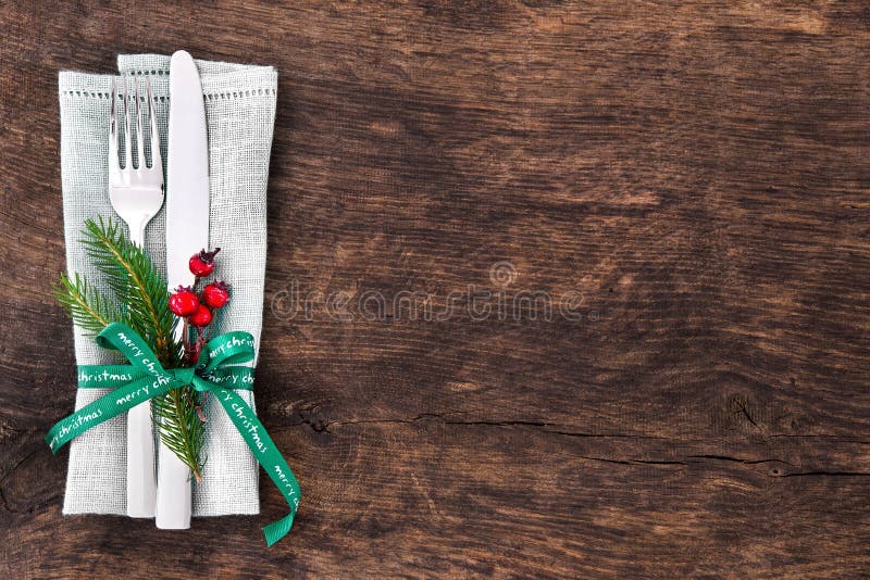 Christmas Table Place Setting Stock Image - Image of napkin ...