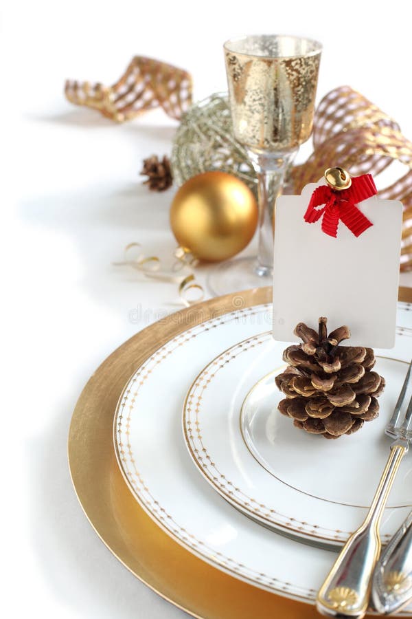 Christmas table setting stock image. Image of indoor - 16675017