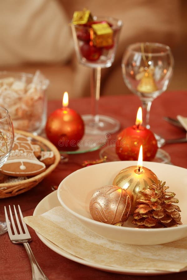 Christmas table setting stock photography Christmas table setting stock photography