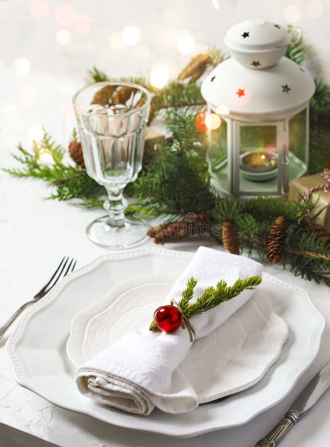 Christmas table setting royalty free stock image