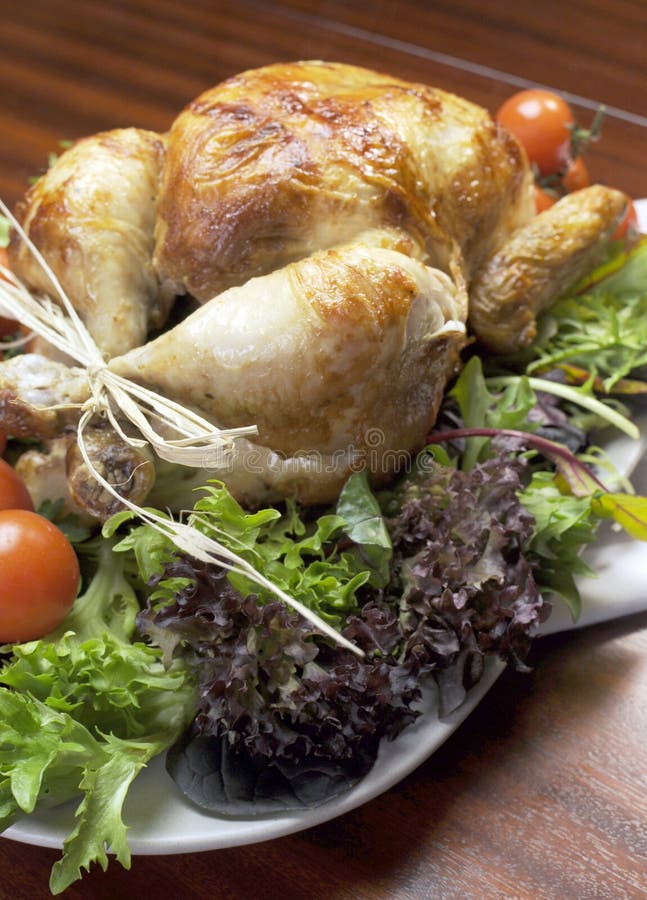 Christmas or Thanksgiving roast chicken turkey dinner - Vertical. stock image Christmas or Thanksgiving roast chicken turkey dinner - Vertical. stock image