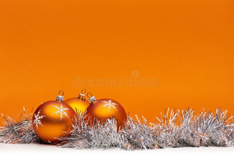 Orange Christmas Tree Balls Orange Weihnachtskugeln Stock Photo