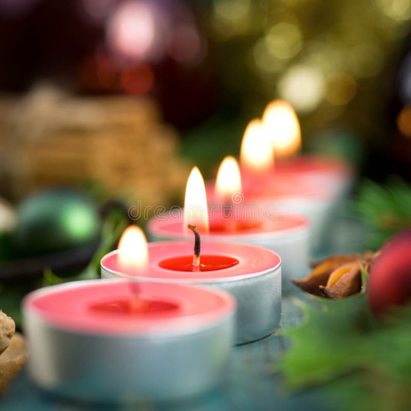 Christmas time, candles stock image. Image of spices 27297341