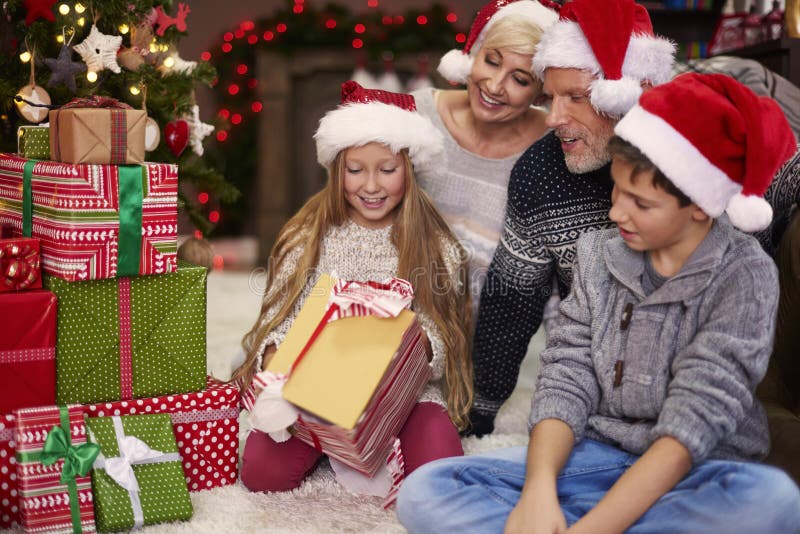 Christmas Time for Happy Family Stock Image Image of embracing, holiday 62033109