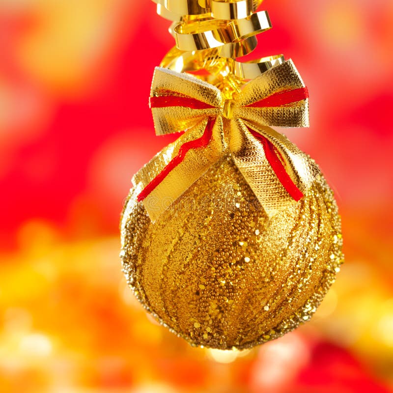 Christmas Tinsel Golden Glitter Bauble Loop Stock Photo Image of