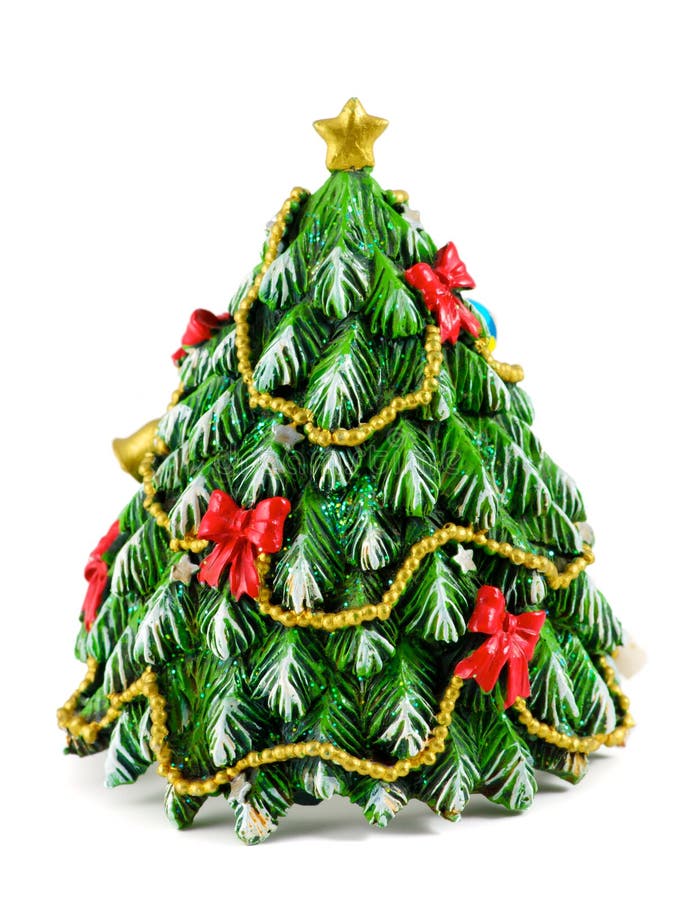 Watercolor Christmas Tree Illustration. Holiday Fir Tree with Ornaments