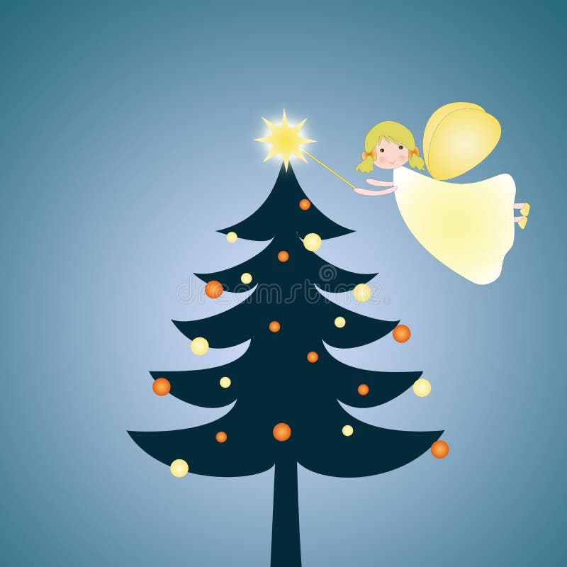 Christmas tree with Angel and star.