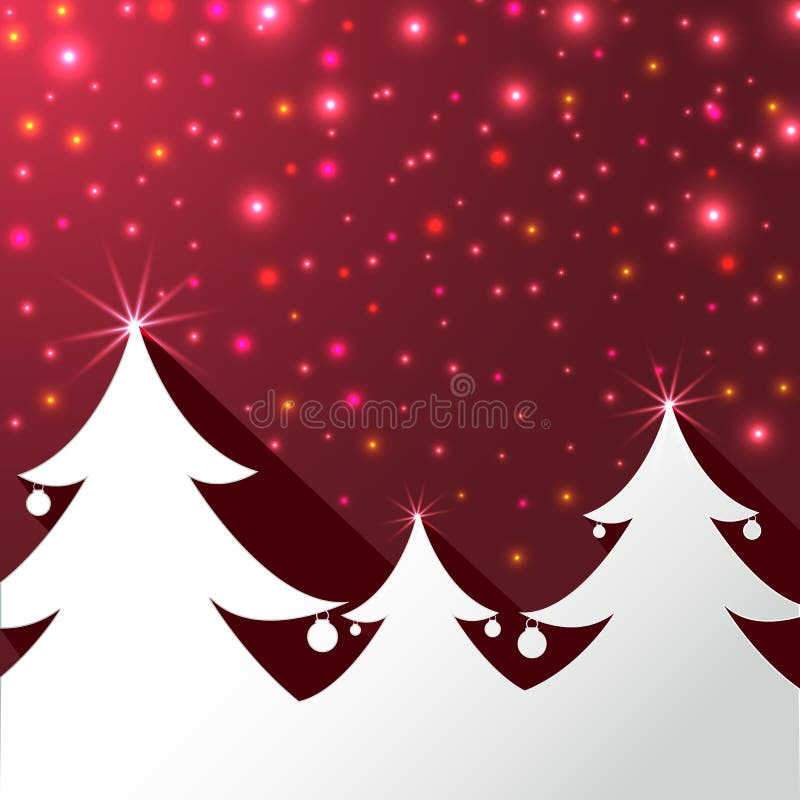 Christmas trees background greeting card