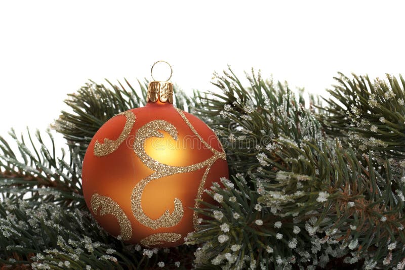 Christmas tree ball with fir branch