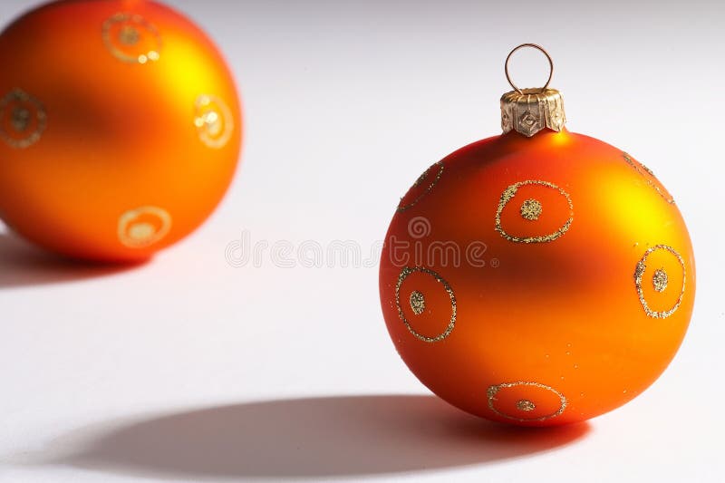 Orange Christmas Tree Balls Orange Weihnachtskugeln Stock Photo