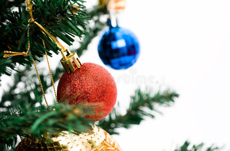 Christmas tree with balls stock image. Image of isolated 16524011