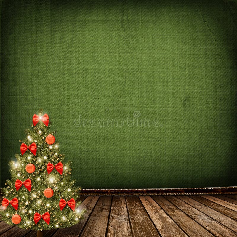 Christmas Tree with Balls and Bows Stock Illustration Illustration of
