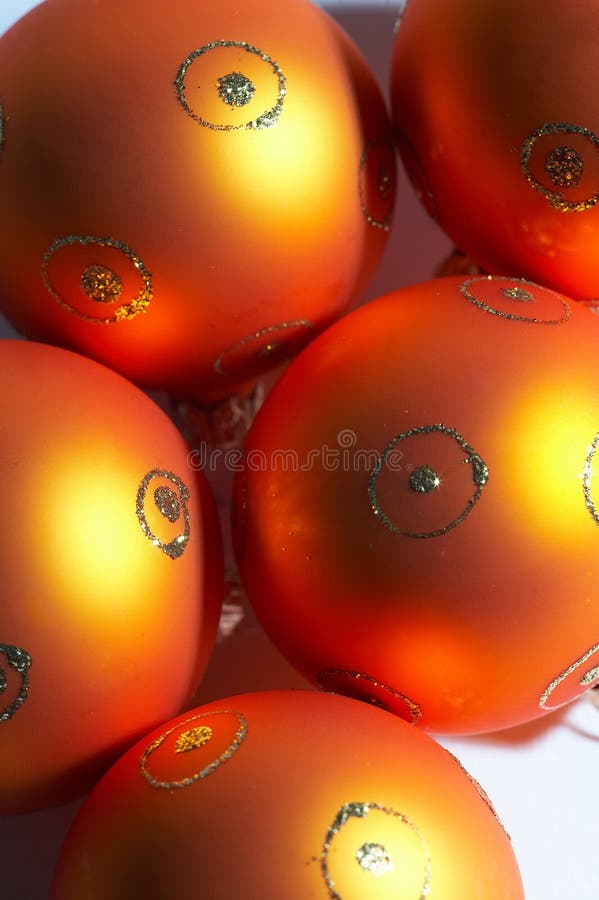 Orange Christmas Tree Balls Orange Weihnachtskugeln Stock Photo