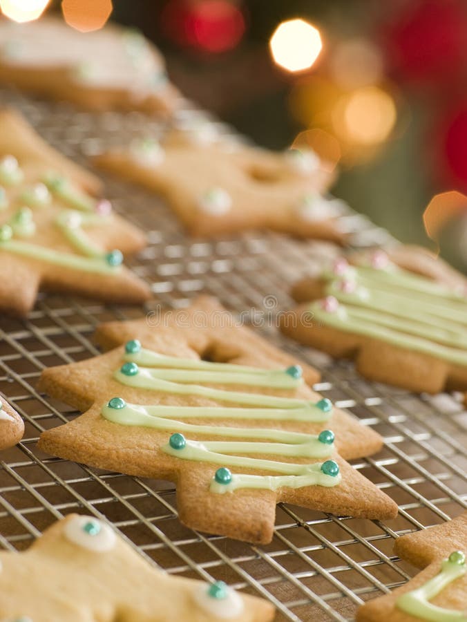 Christmas Tree Biscuits stock image. Image of foods, cookie 5606831