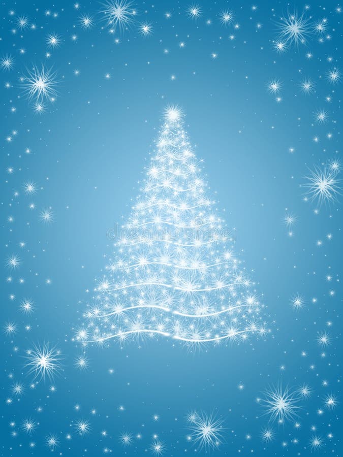 Christmas tree in blue