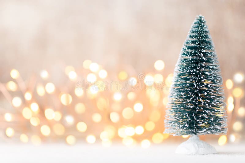 Christmas Tree with Bokeh Wall Background. Stock Image - Image of merry ...
