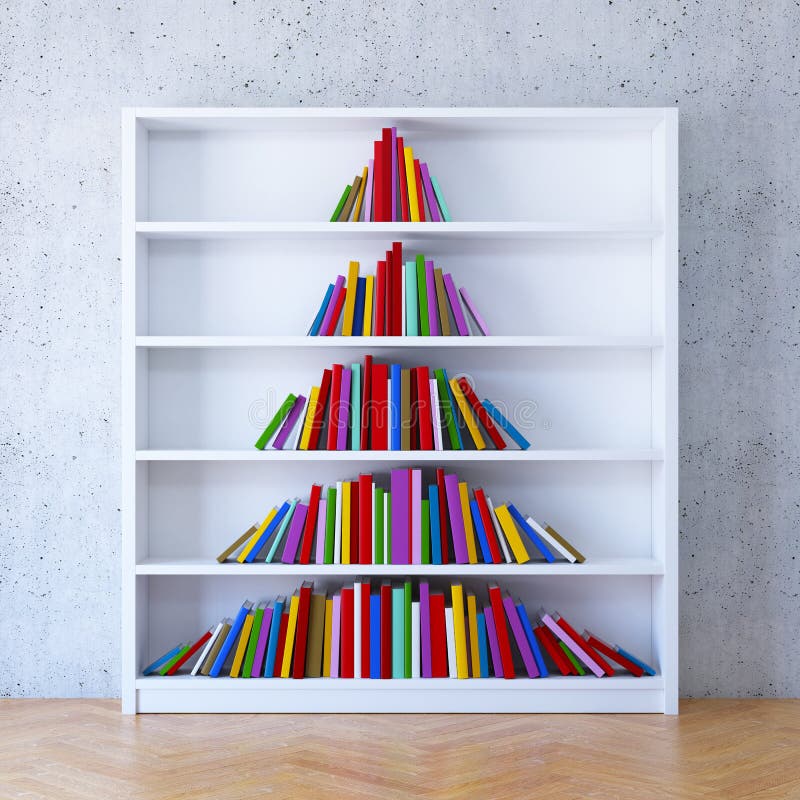 Christmas Tree From Books On The Shelf Stock Illustration
