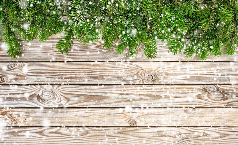 Snowflakes Border Over Rustic Wooden Background. Winter Holidays Stock ...