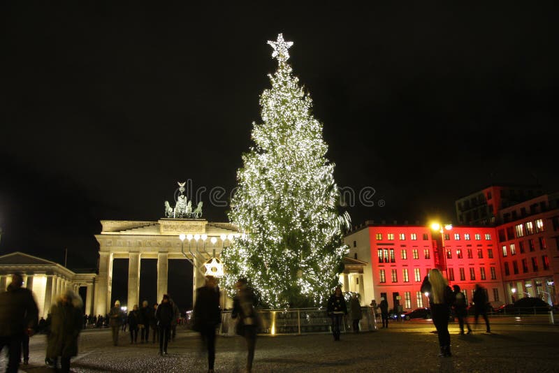 Christmas Tree Brandenburg Gate Editorial Photo Image of district