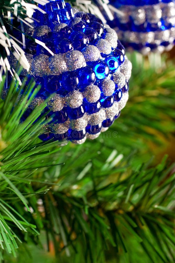 Christmas Tree Decorated with Shiny Balls Stock Photo - Image of ...