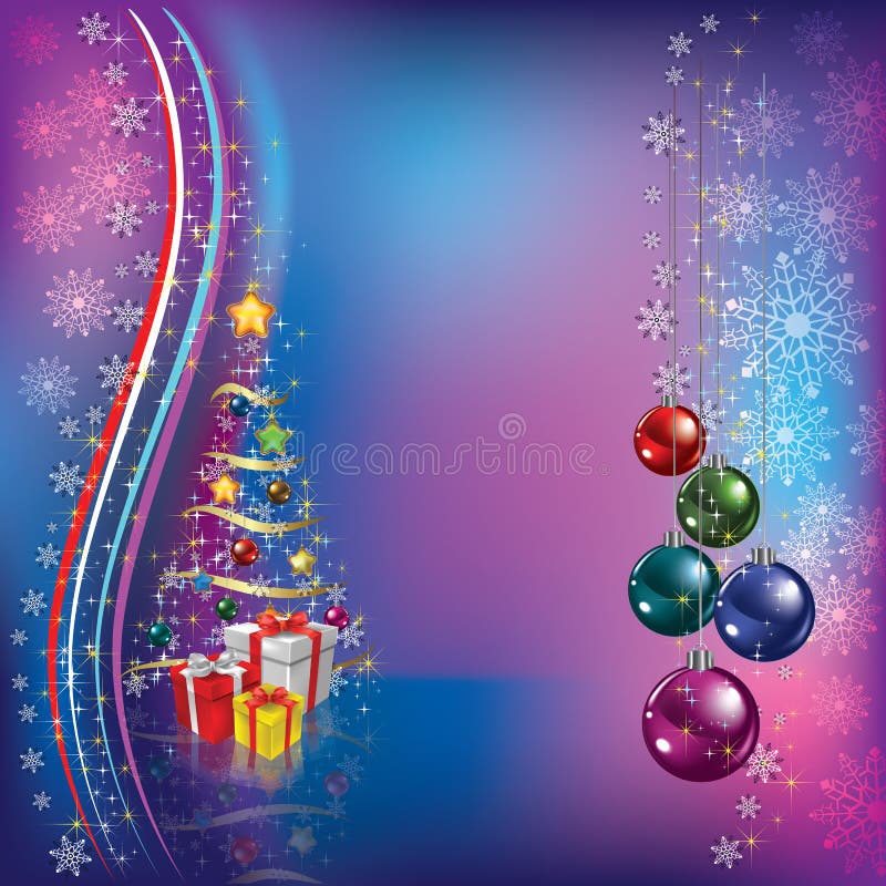 Christmas tree with decoration and gifts