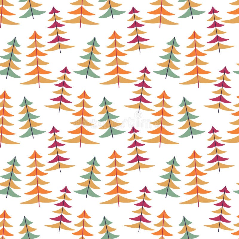 Christmas Tree Decoration Seamless Pattern Stock Vector - Illustration of  nature, forest: 203456264