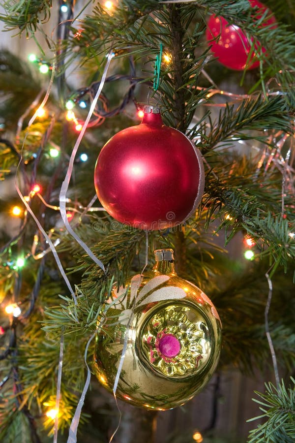 Christmastree decorations stock image. Image of glass 11394513