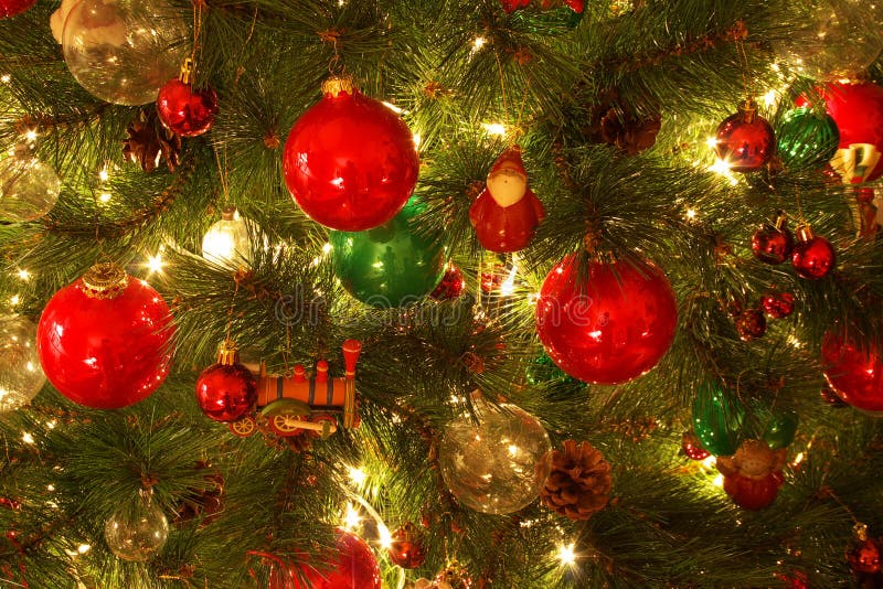 Christmas tree decorations royalty free stock photography