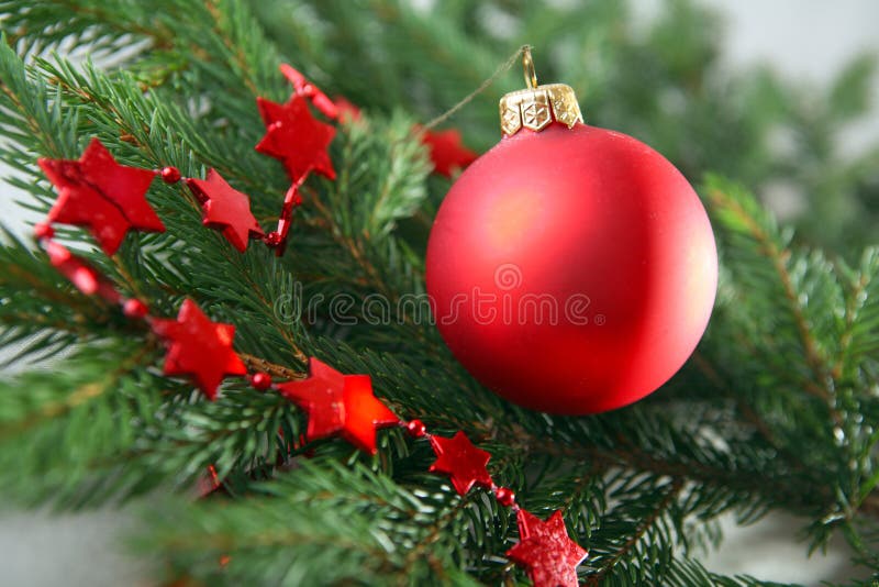 Christmas Tree with Decorations and Gifts Stock Image Image of