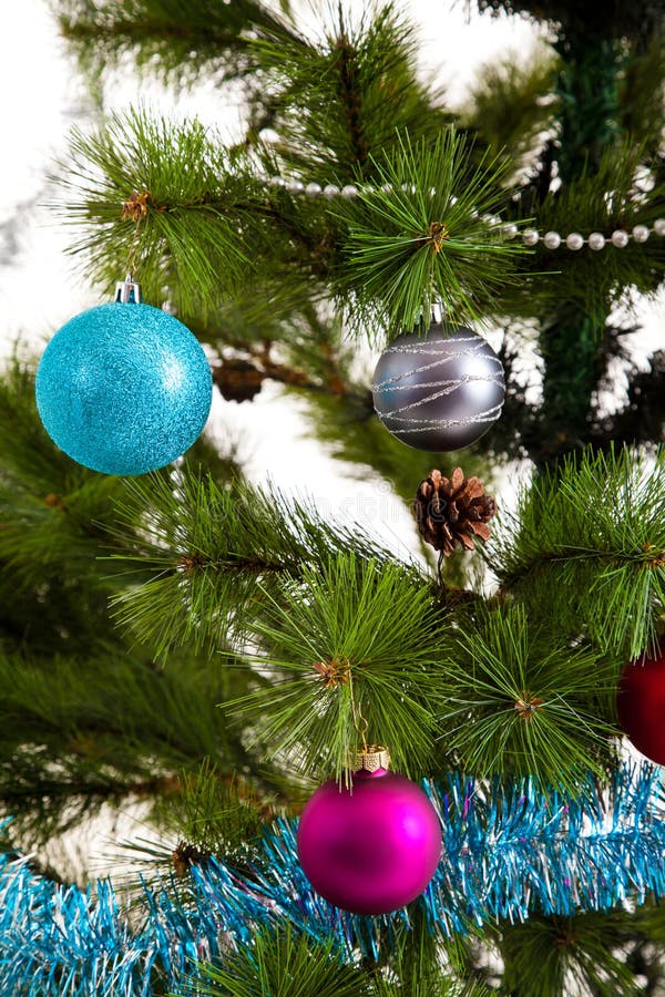 Christmastree Decorations Happy New Year Stock Photo Image of object