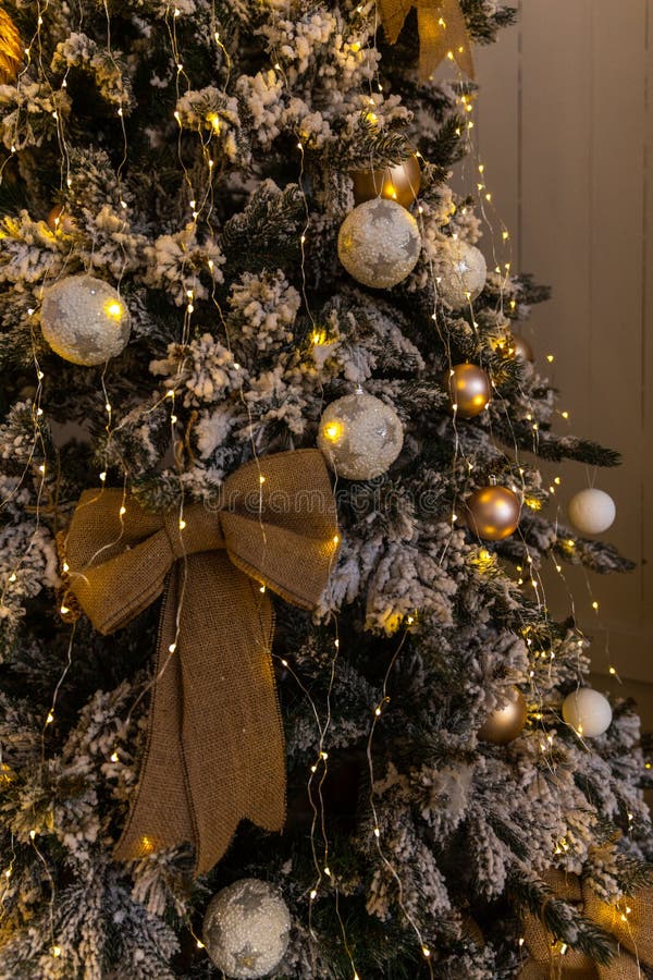 Christmas Tree with Decorations and Lights Stock Photo Image of huge