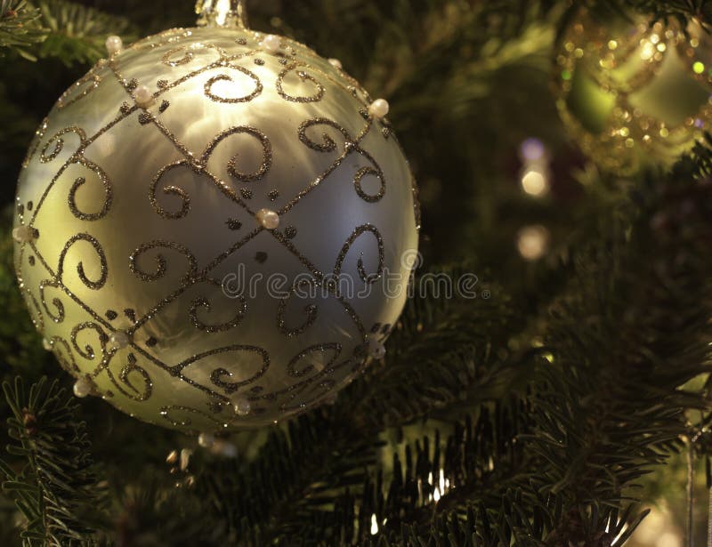 Christmas Tree at the Courthouse in Warrenton Virginia. Stock Photo