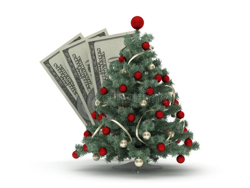 Christmas tree and dollars stock photo. Image of money 35173914