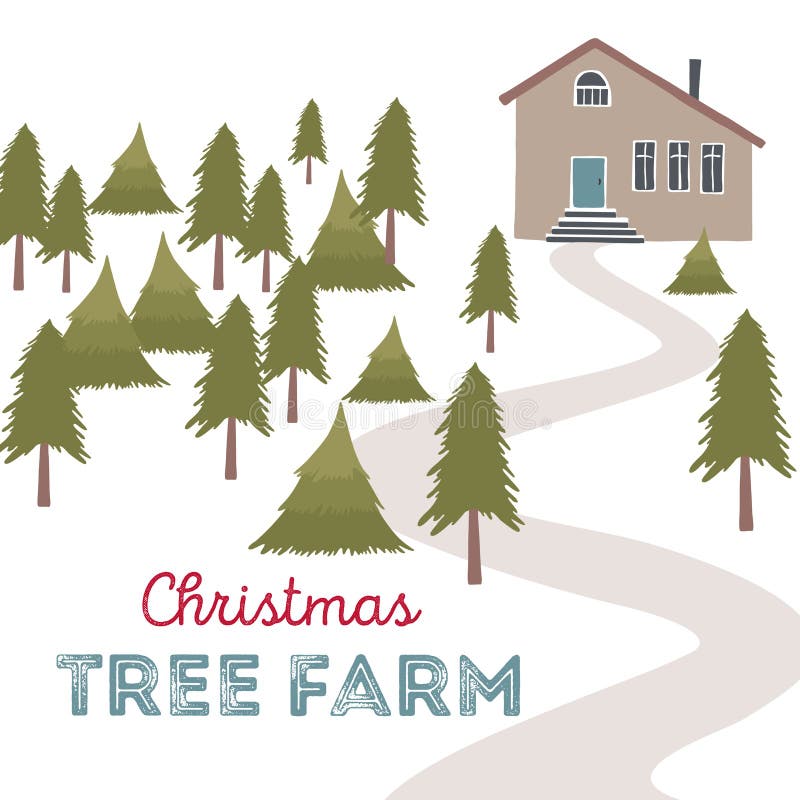 Christmas tree farm stock illustration. Illustration of yellow 16847540