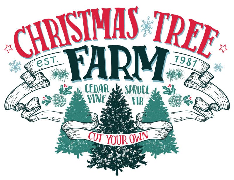 Christmas tree farm vintage sign