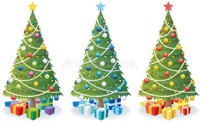 Christmas Tree and Gifts vector illustration