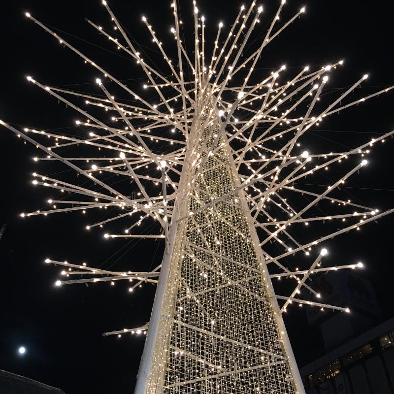 Christmas Tree Glitter Sparkling Sparkly Night Light Stock Image