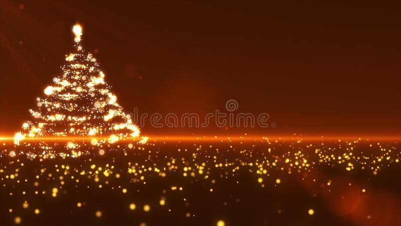 Christmas tree on gold background