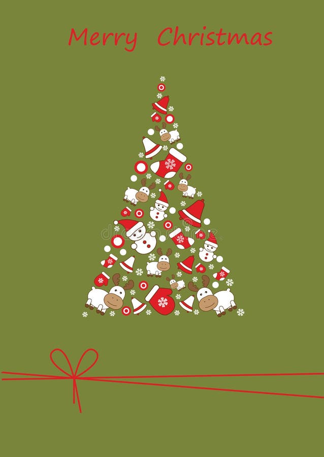 Christmas tree greetings card