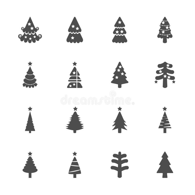 Christmas tree icon set 2, vector eps10