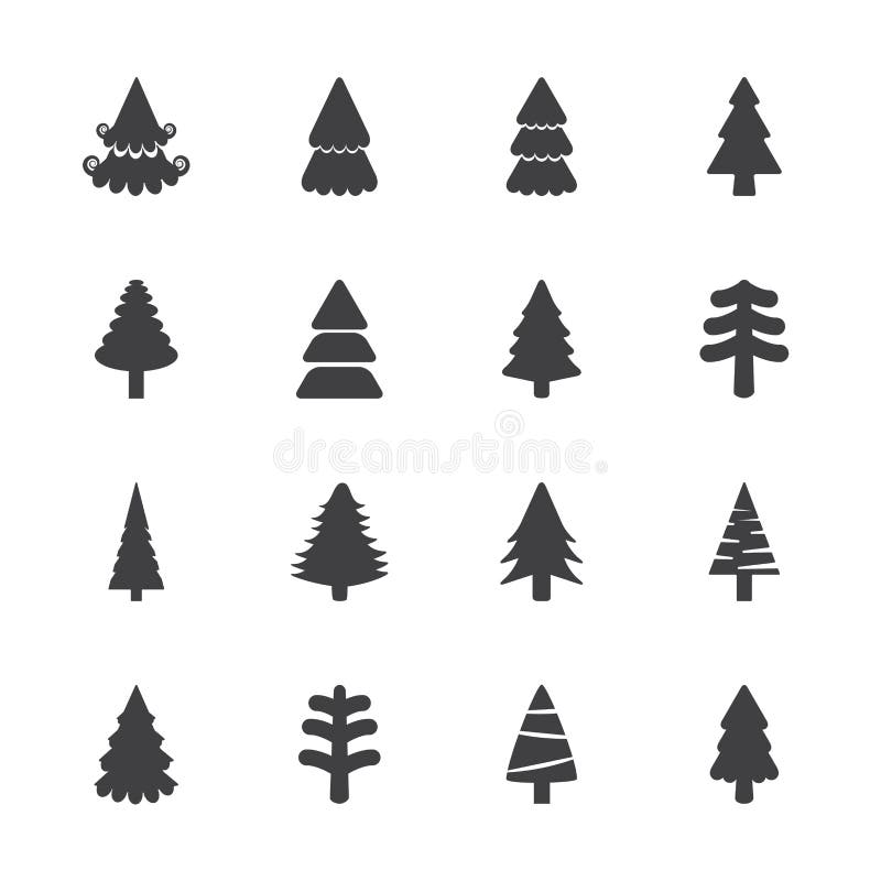 Christmas tree icon set, vector eps10