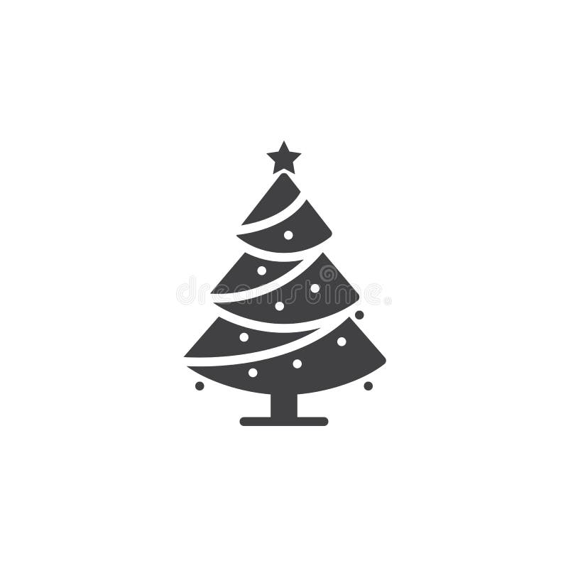 Christmas tree icon vector, decorated conifer filled flat sign, vector illustration Christmas tree icon vector, decorated conifer filled flat sign, vector illustration