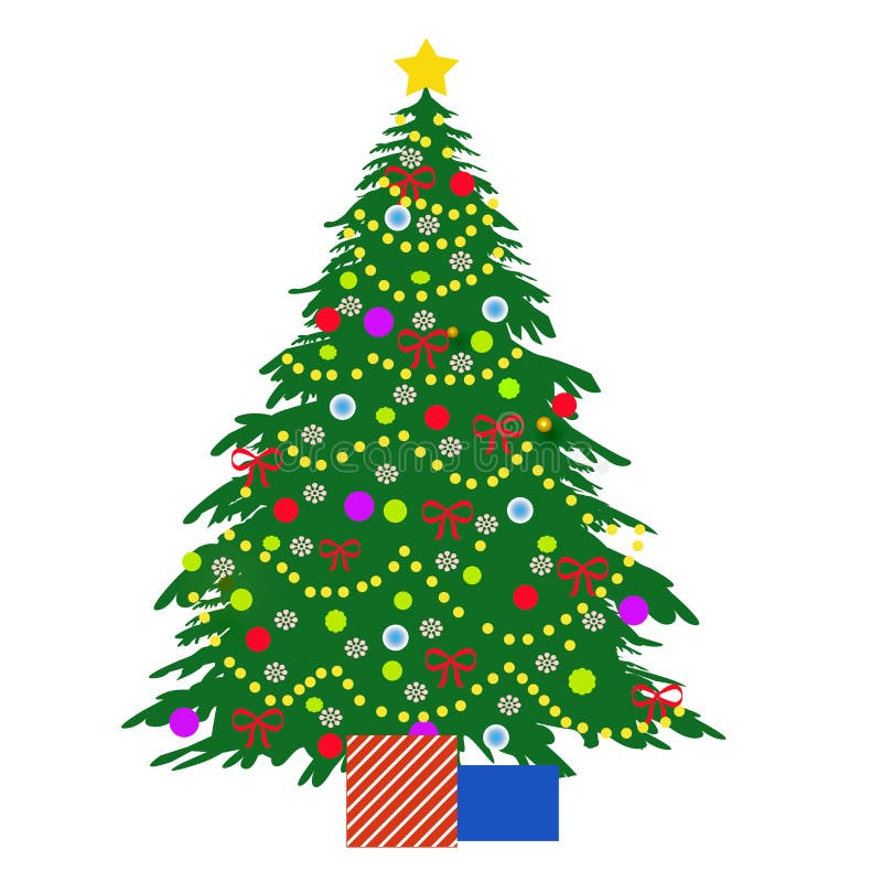 Christmas Tree Illustration Stock Illustration - Illustration of colors ...