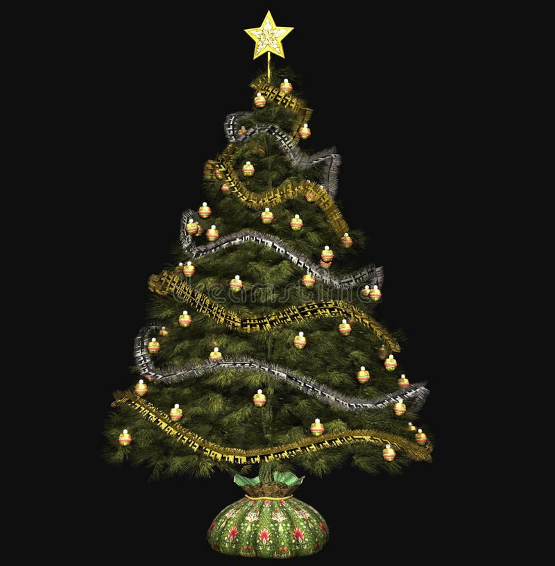 Tall Narrow Christmas Tree stock vector. Illustration of black 6169607