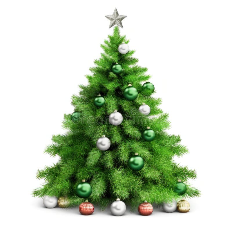 Christmas tree isolated. Illustration AI Generative