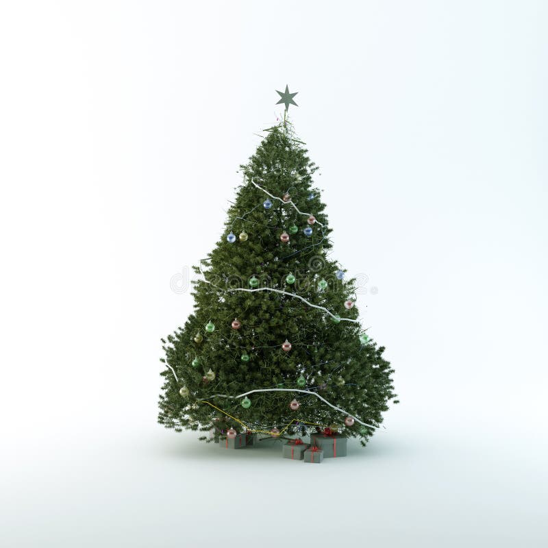 Christmas tree isolated on white background