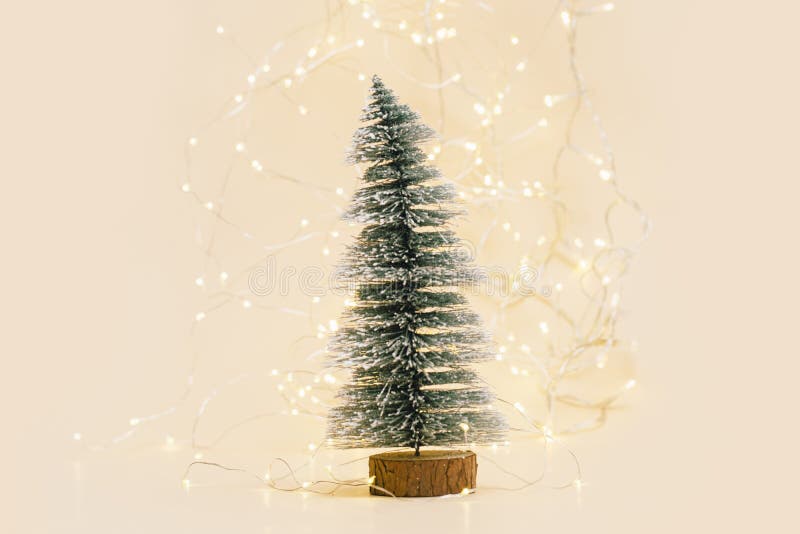 Christmas Tree and Christmas Lights Background Stock Image Image of
