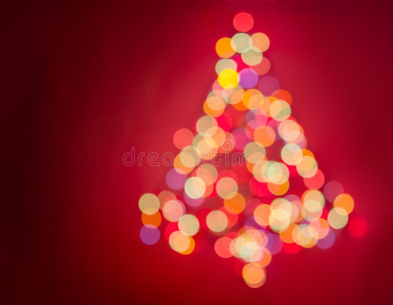 Christmas tree with lights glowing