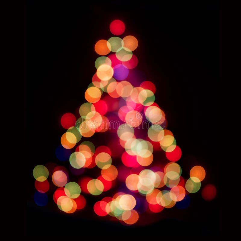 Christmas tree with lights glowing