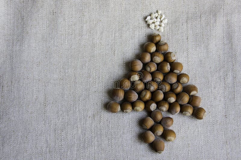 Christmas Tree Made Of Hazelnuts Stock Photo Image of celebration